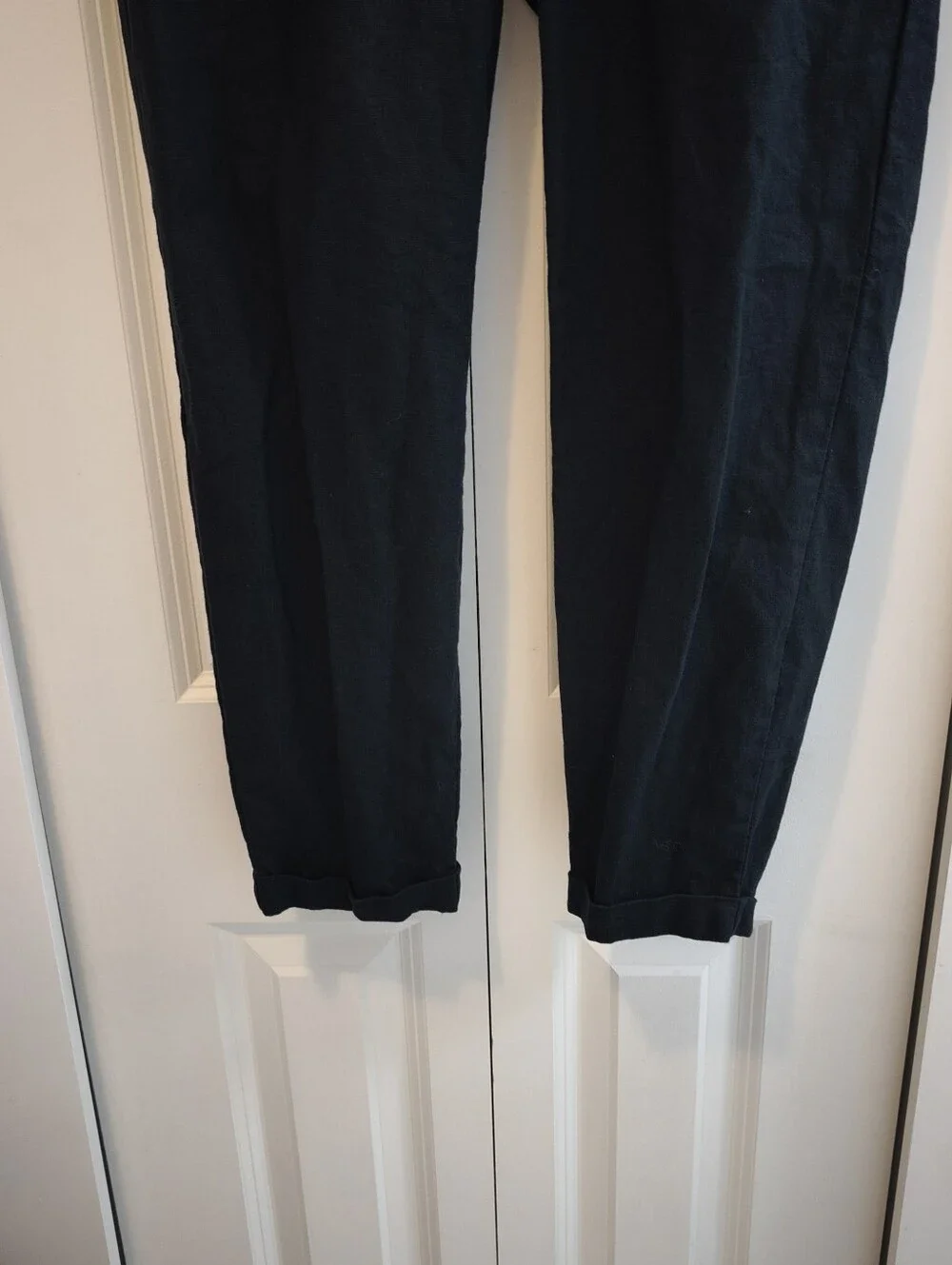 J.Crew Women's Linen Cotton Pull On Pants Size 6 Black Drawstring Tapered